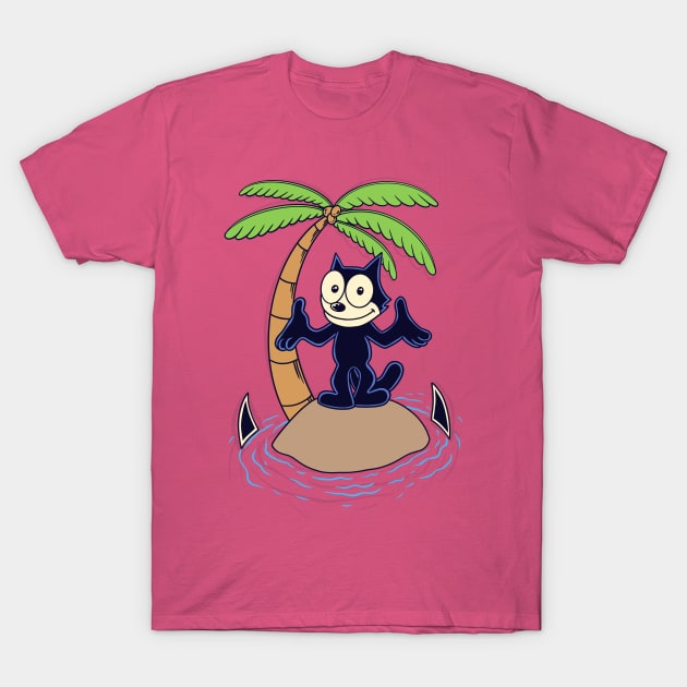 Felix stuck on a rock in the middle beach T-Shirt by jmaharart